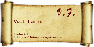 Voll Fanni névjegykártya